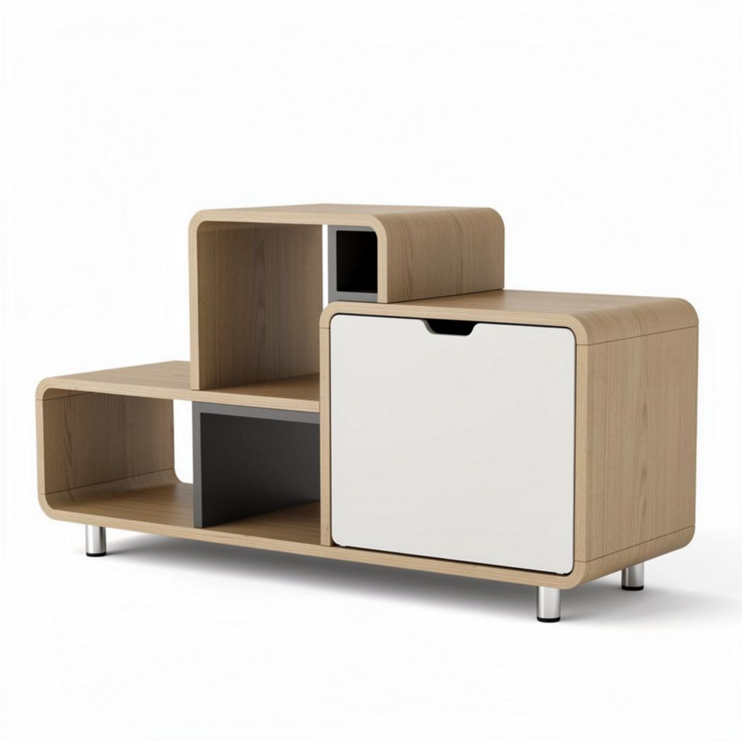 Houten tv-meubel met opbergruimte en moderne uitstraling 90 x 45 x 40cm