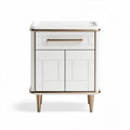 Witte nachttafel met gouden details van MDF en metaal 50 x 40 x 60cm