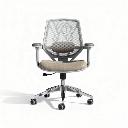 Mesh bureaustoel met stoffen zitting en verstelbare hoogte 50 x 60 x 95cm