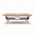 Salontafel van hout met metalen onderstel 120 x 60 x 45cm bruin